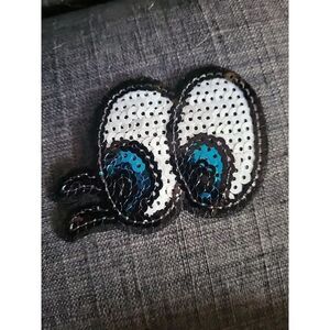 Sequin Eyeball Applique 3"x 2" Iron On
